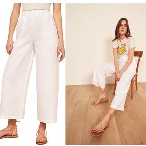 Reformation Savannah Cropped Linen Pant, Size XS